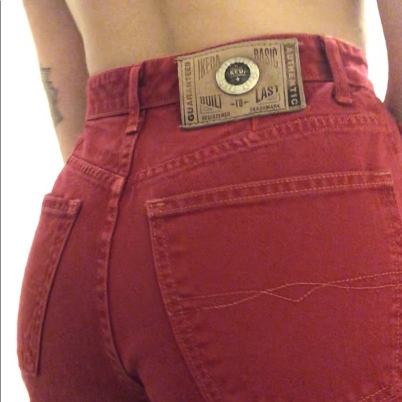 RED. VINTAGE. IKEDA. TAPERED JEANS. - Picture 2 of 6